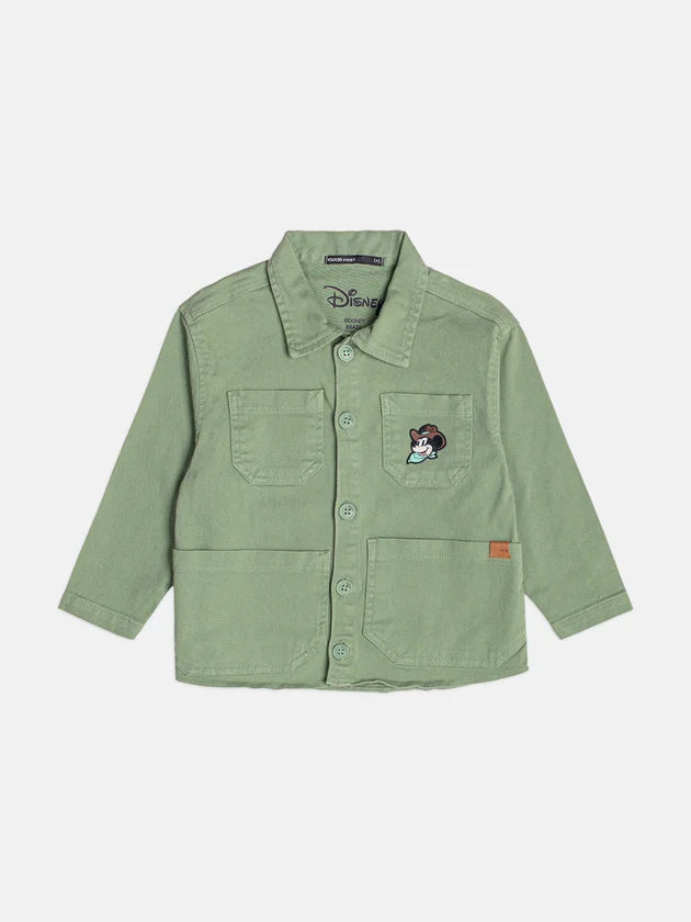 Jaqueta Sarja Com Bolso Mickey Verde Oliva Youccie