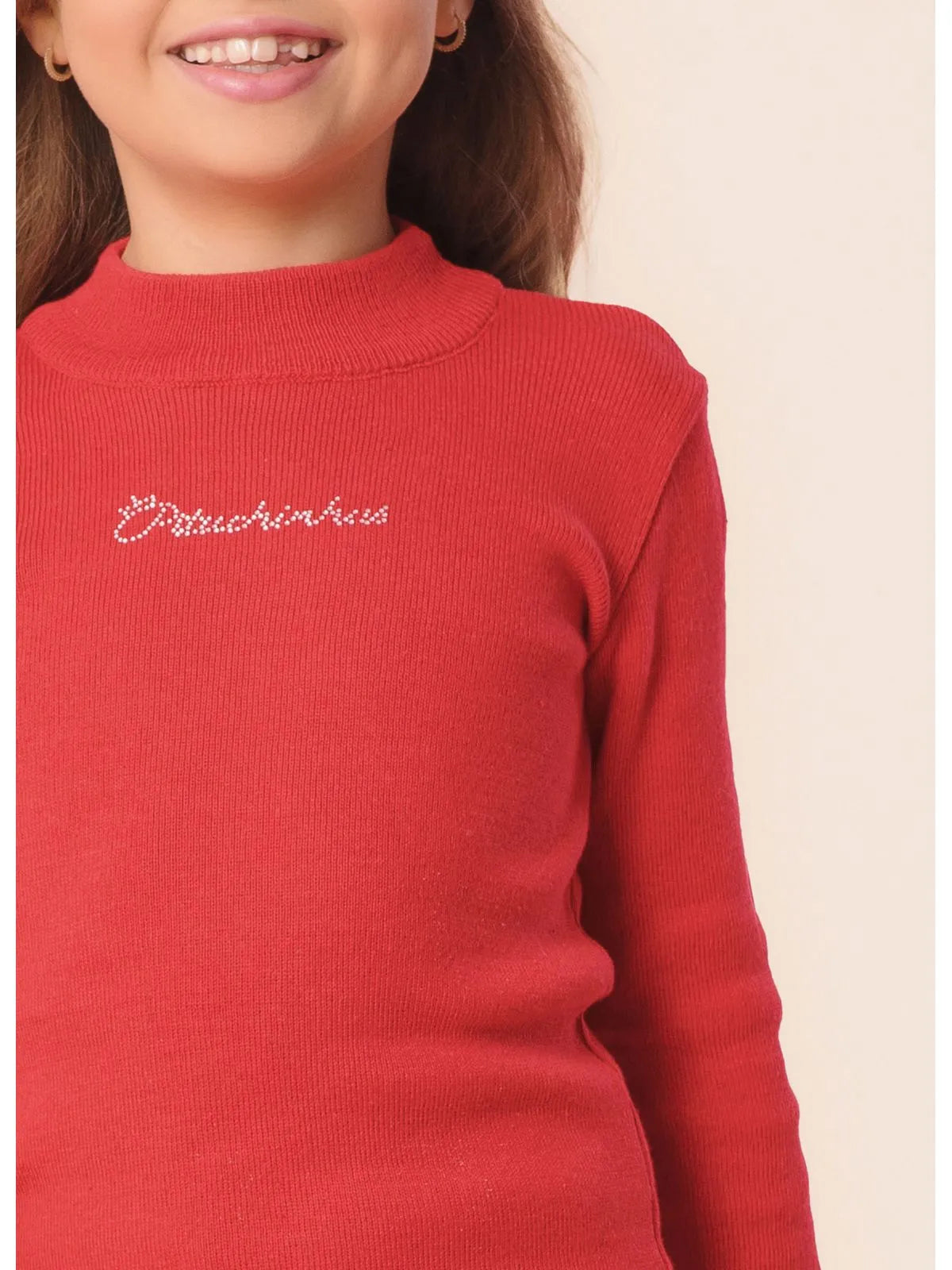 Blusa Básica Tricot Pituchinhus Vermelho - BambolePetit