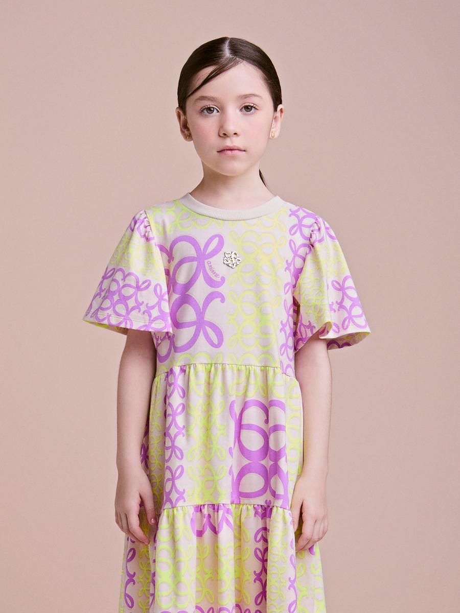 Vestido Infantil com Estampa de Rococós Anime