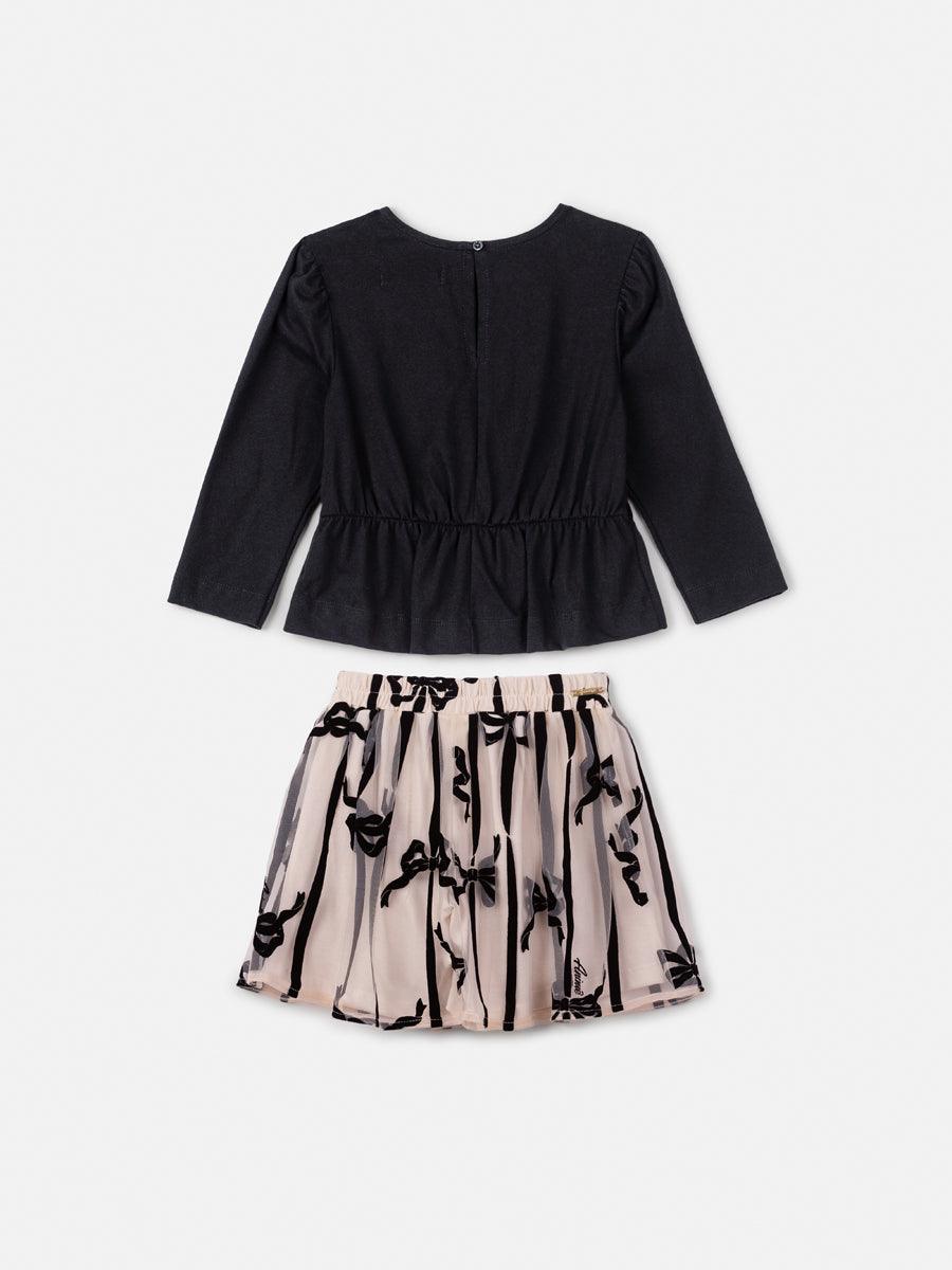 Conjunto de Tule com Laços de Veludo - BambolePetit