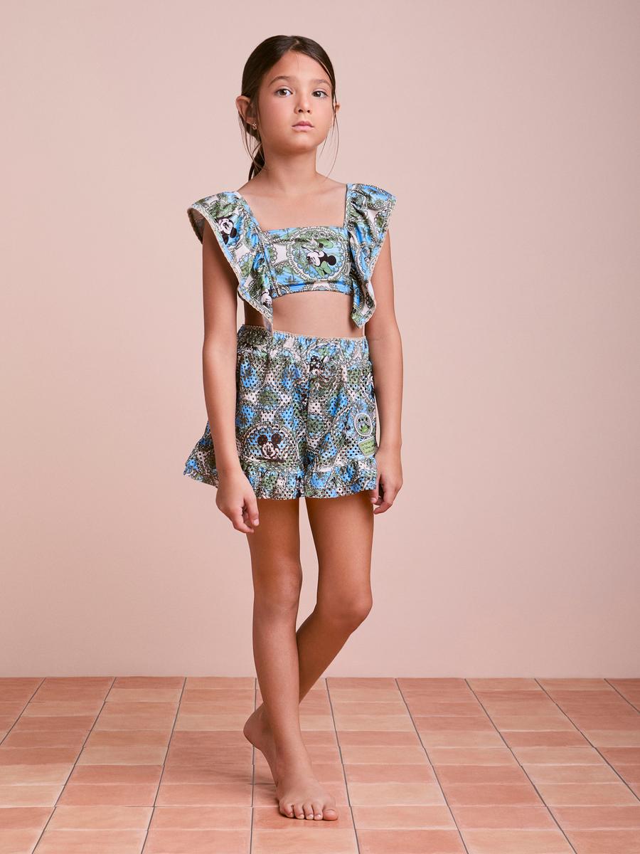Short Infantil Saída de Praia Paisley da Minnie Anime