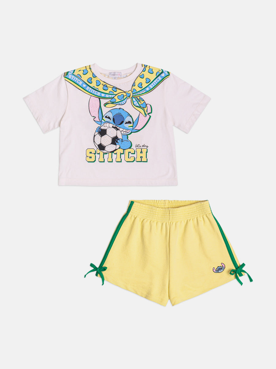 Conjunto Blusa Shorts Stitch Perola Momi
