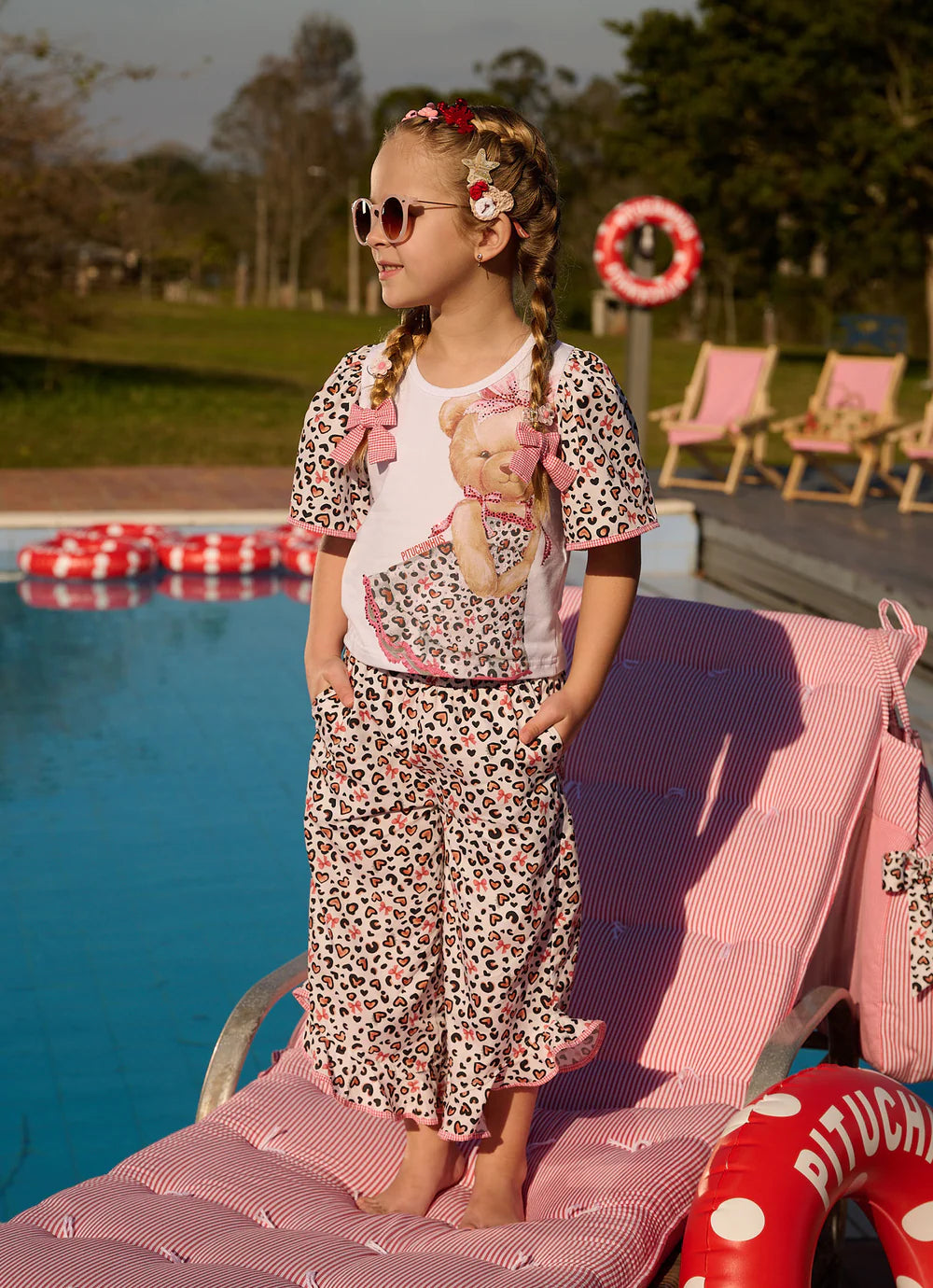 Blusa Cotton Ursinha Mangas Algodão Onçado Pituchinhus