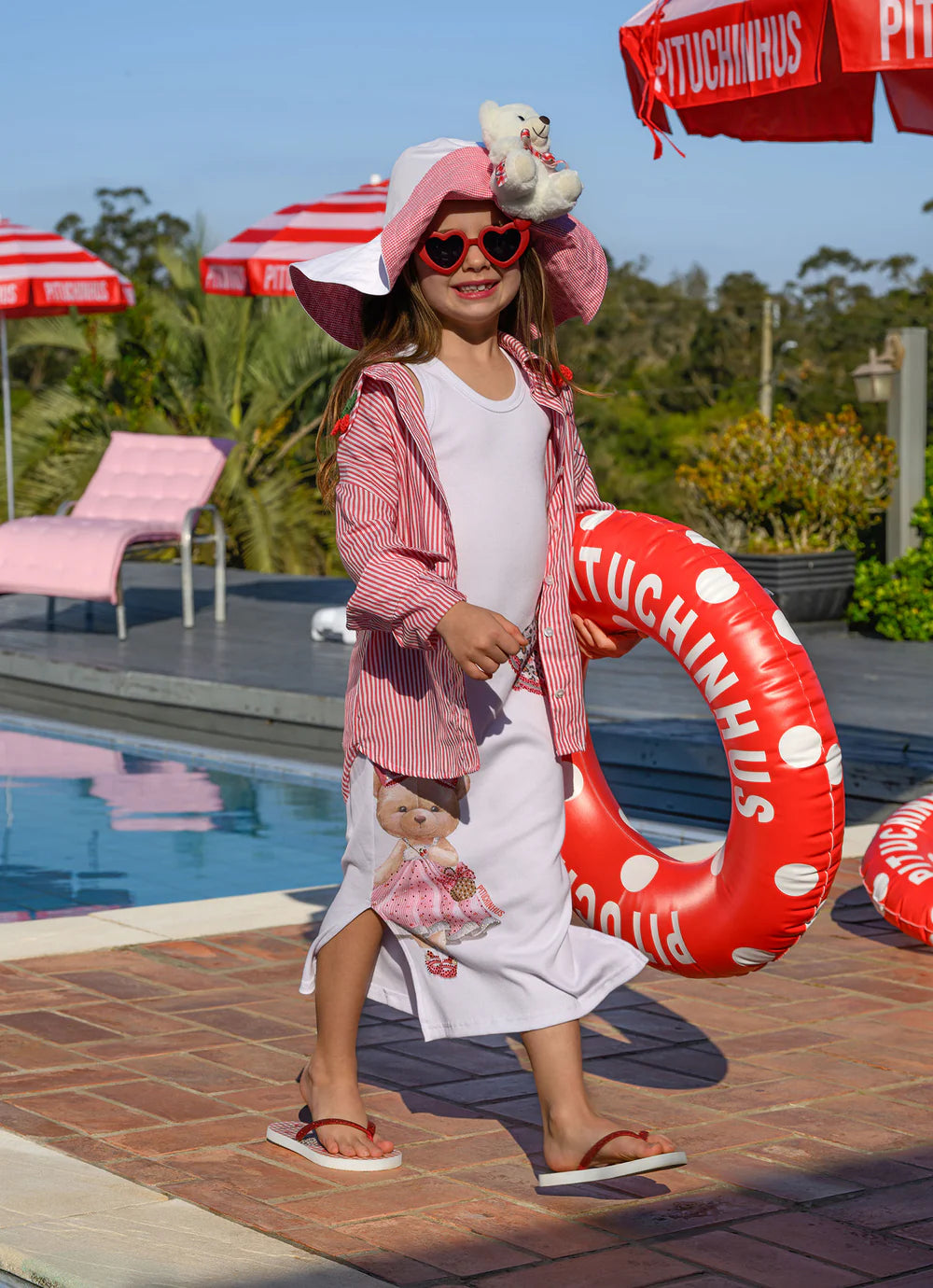 Vestido Midi Ursinhas Cristal Resort Pituchinhus