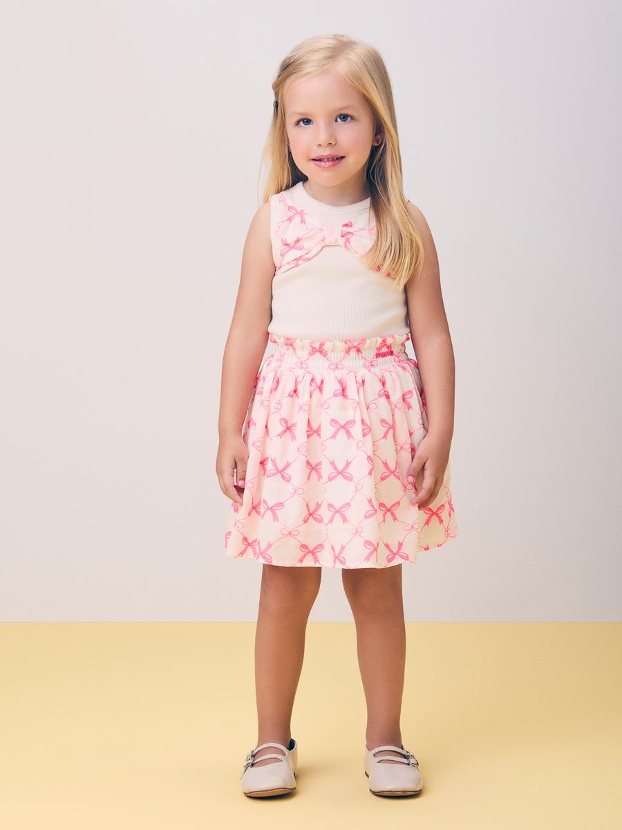 Conjunto Regata e Saia Laços Bege Momi