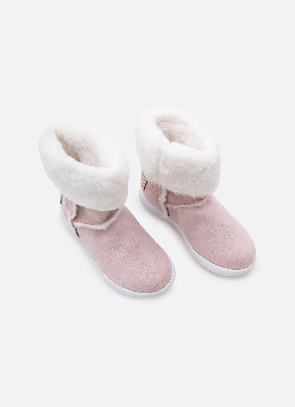 Bota Camurça Pele Cristais Pituchinhus Rosa Baby Pituchinhus