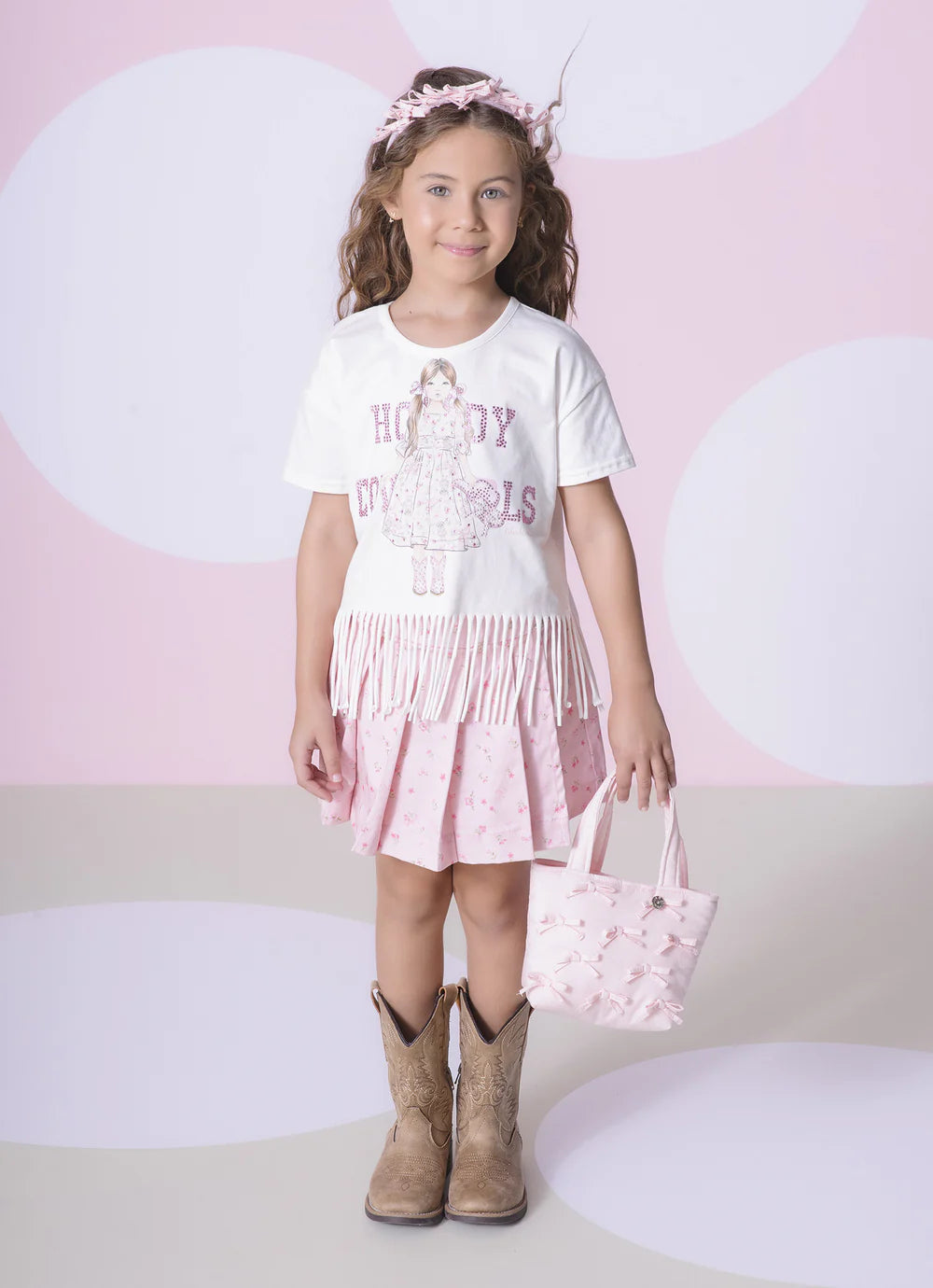 Blusa Cotton Franjas Serigrafia Boneca Pituchinhus