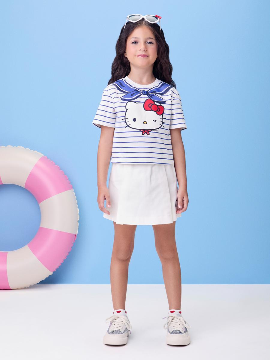 Conjunto Blusa e Shorts Hello Kitty Listras Momi