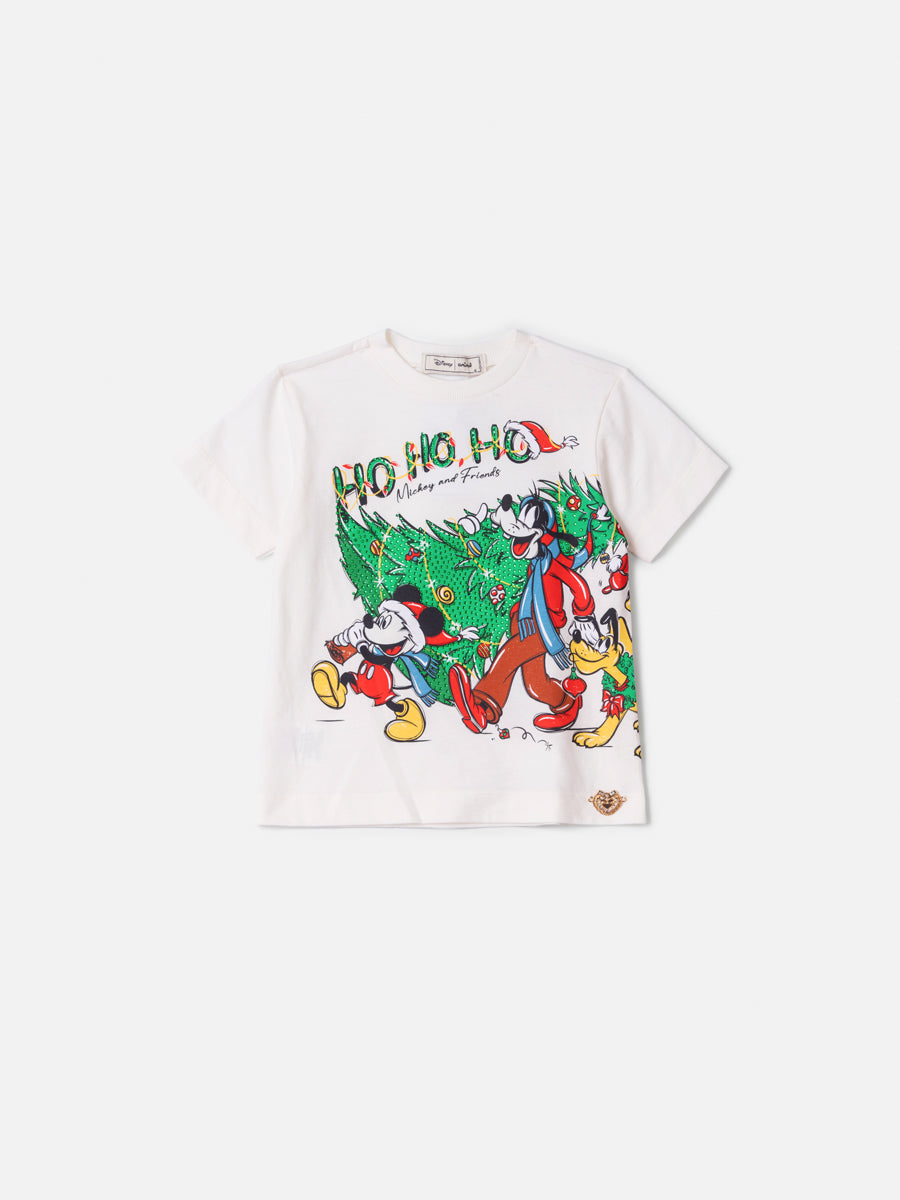 T-Shirt Mickey e Amigos Natal Anime