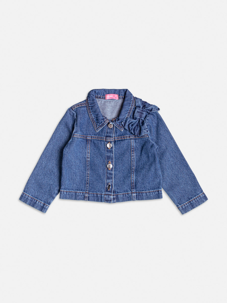 Jaqueta Jeans Com Laco Jeans - BambolePetit
