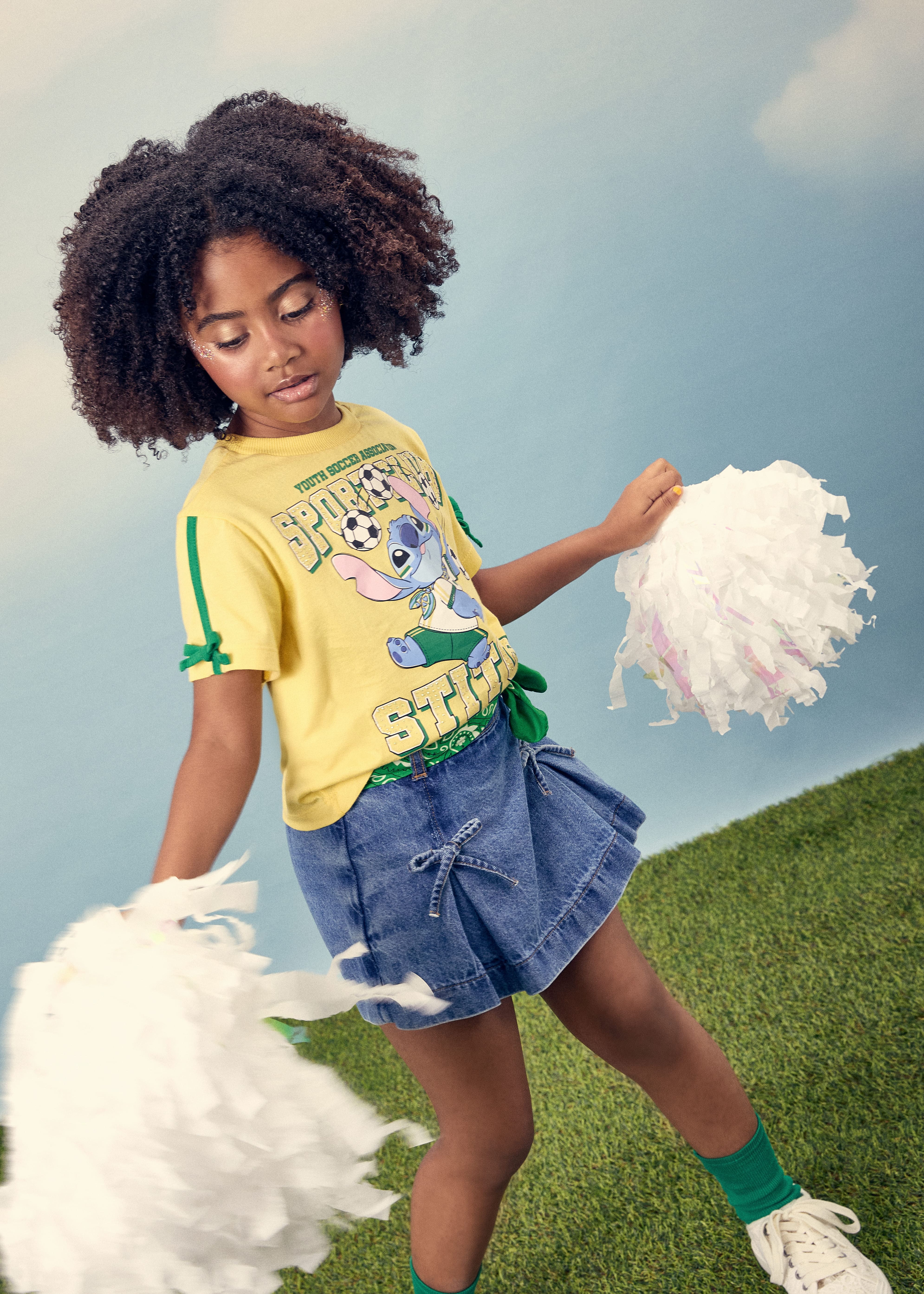 Blusa Stitch Com Lacinhos Amarelo Sunny Momi