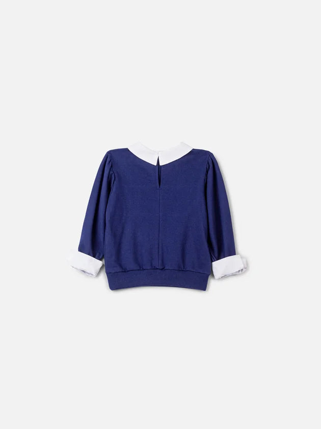 Casaco Moletom Com Gola Minnie Azul Marinho - BambolePetit