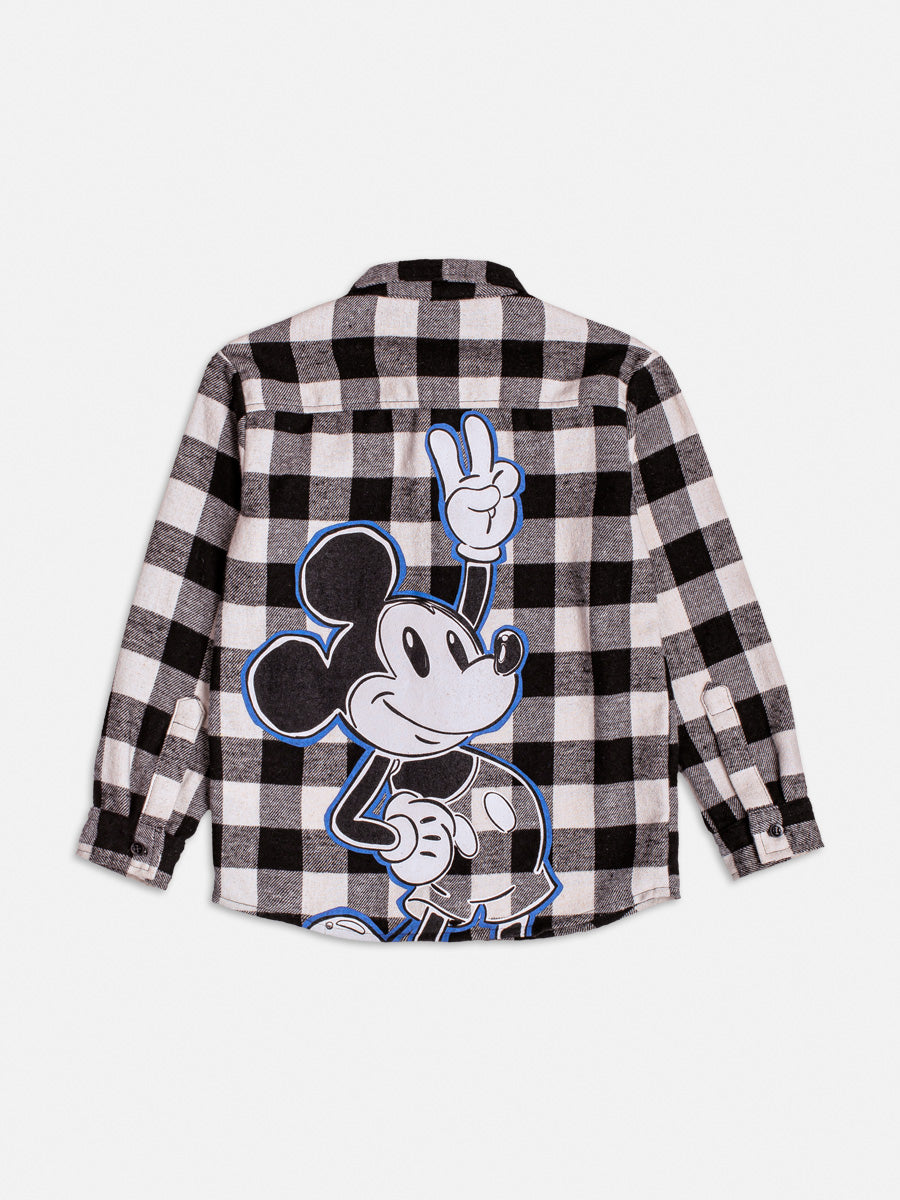 Camisa Xadrez Youccie Mickey Xadrez Preto/Off - BambolePetit