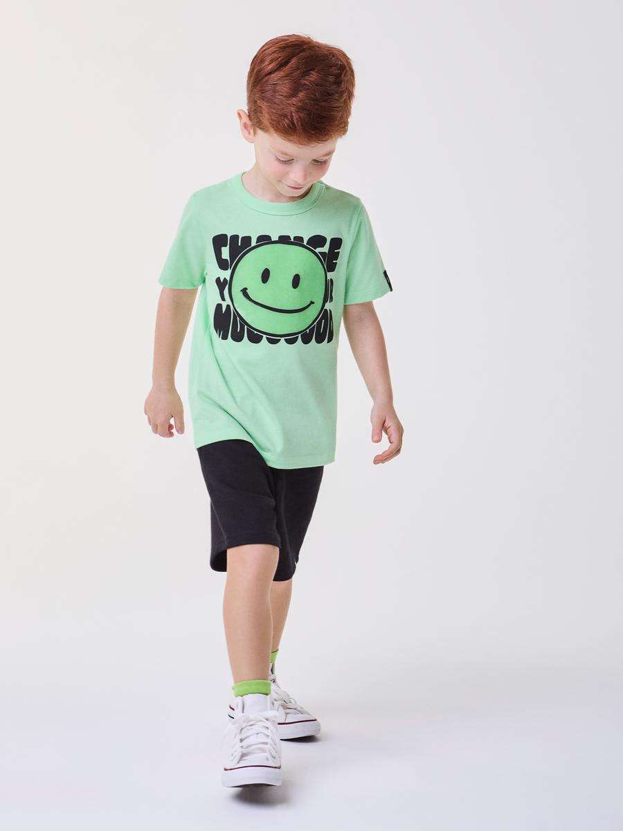 Conjunto T-Shirt e Bermuda Smile Verde Bimbi