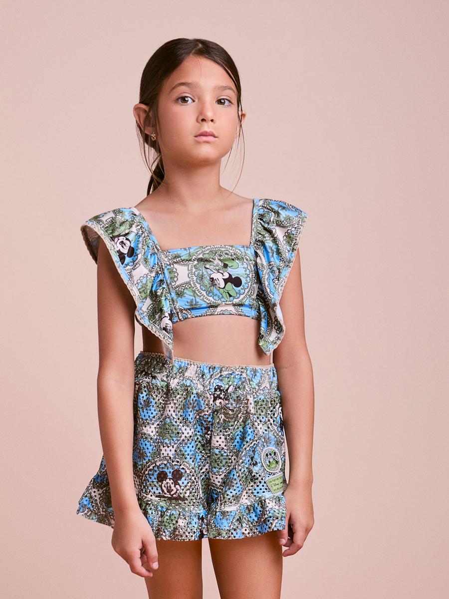 Short Infantil Saída de Praia Paisley da Minnie Anime