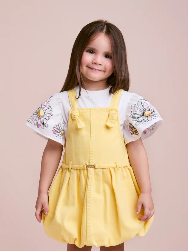 Blusa Off com Mangas de Margaridas Anime