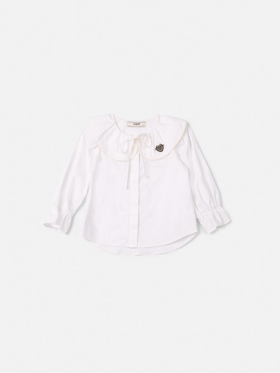 Camisa Com Laco Na Gola Branco Animê