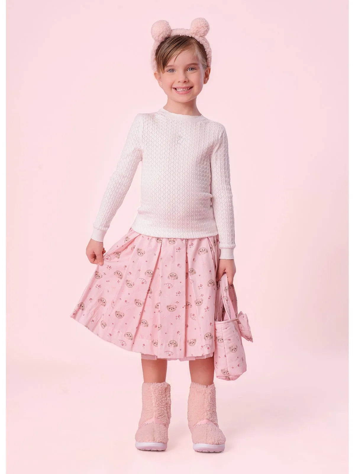 Arco Pele Orelhinhas Rosa Baby - BambolePetit