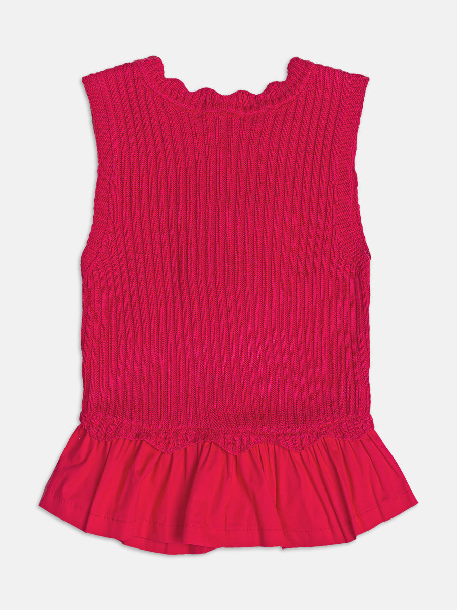 Blusa Tricot Laços Vermelha Momi