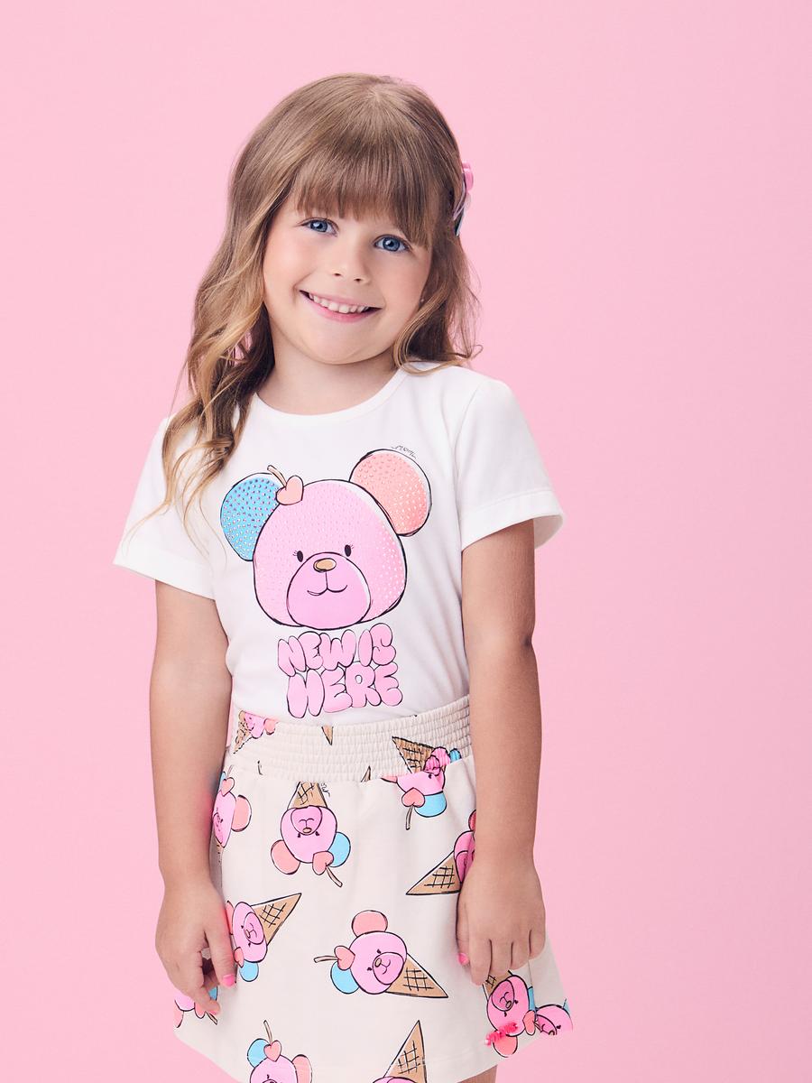 Conjunto Off Sorvete e Ursinho Momi