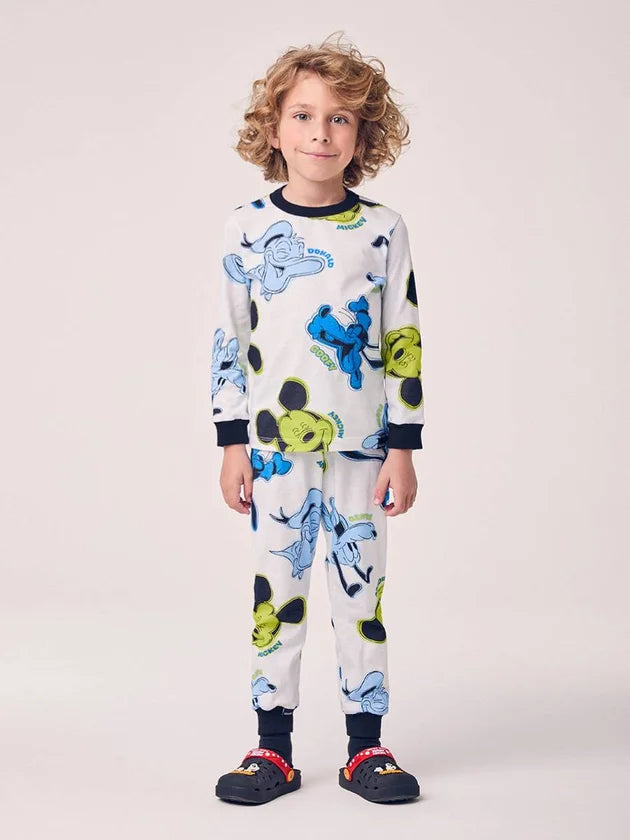 Conjunto Pijama Manga Longa Tshirt e Calca Disney Gargalhada Youccie