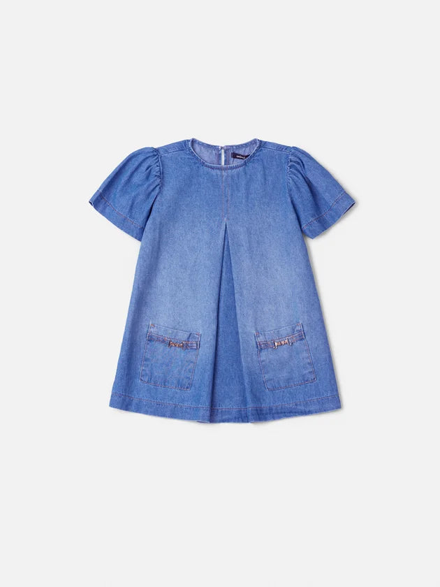 Vestido Jeans com Pregas
