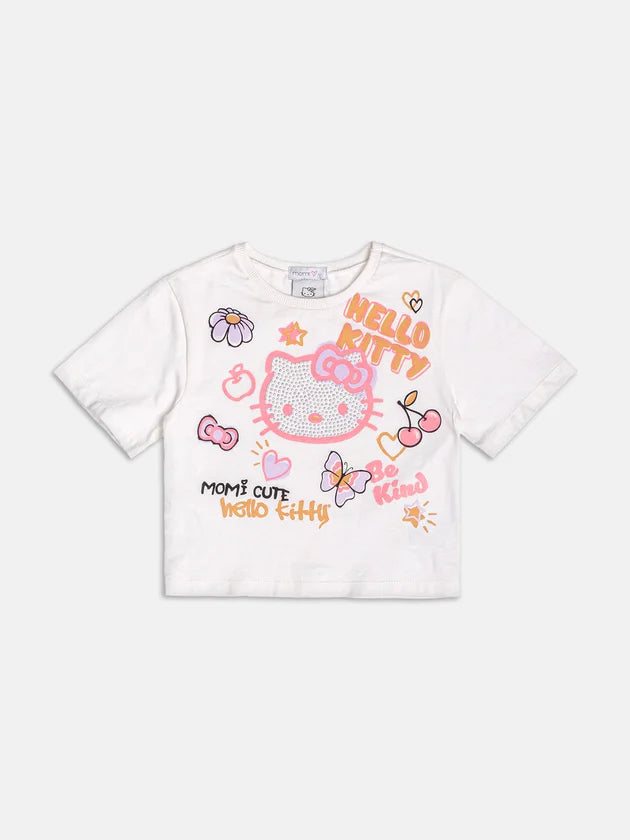 Blusa Hello Kitty Com Strass Momi Cute