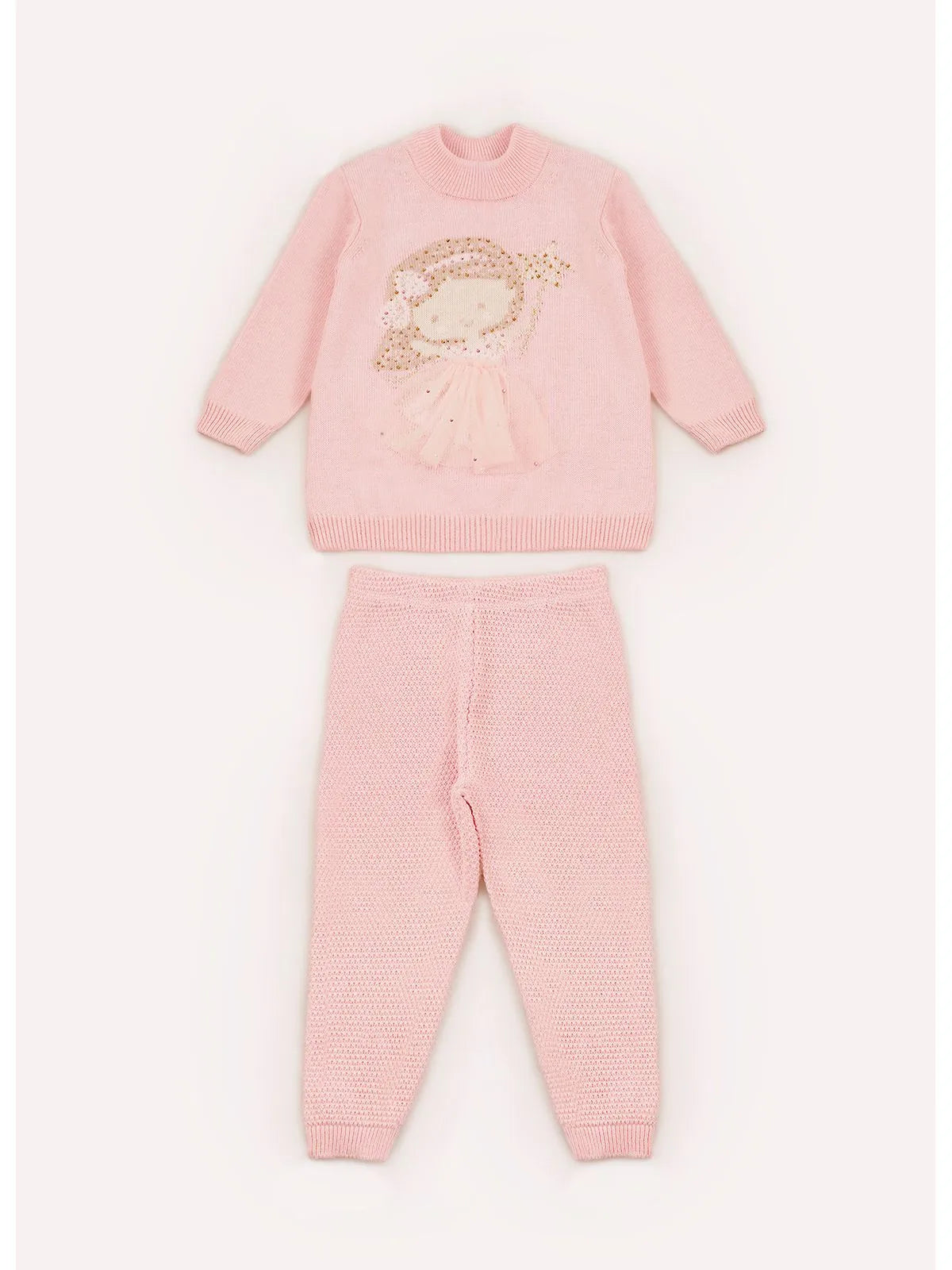 Conjunto Tricot Blusa Fadinha e Leggin Pmini Sugar Rose - BambolePetit