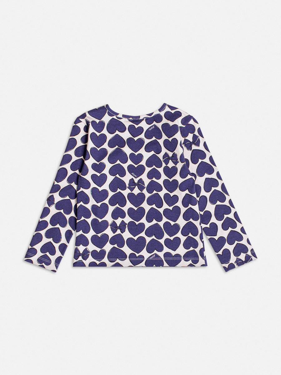 Blusa Manga Longa Lacos E Coracoes - BambolePetit