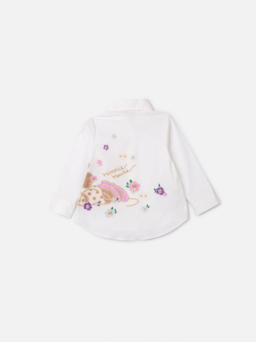 Camisa Minnie Flores Off White Animê