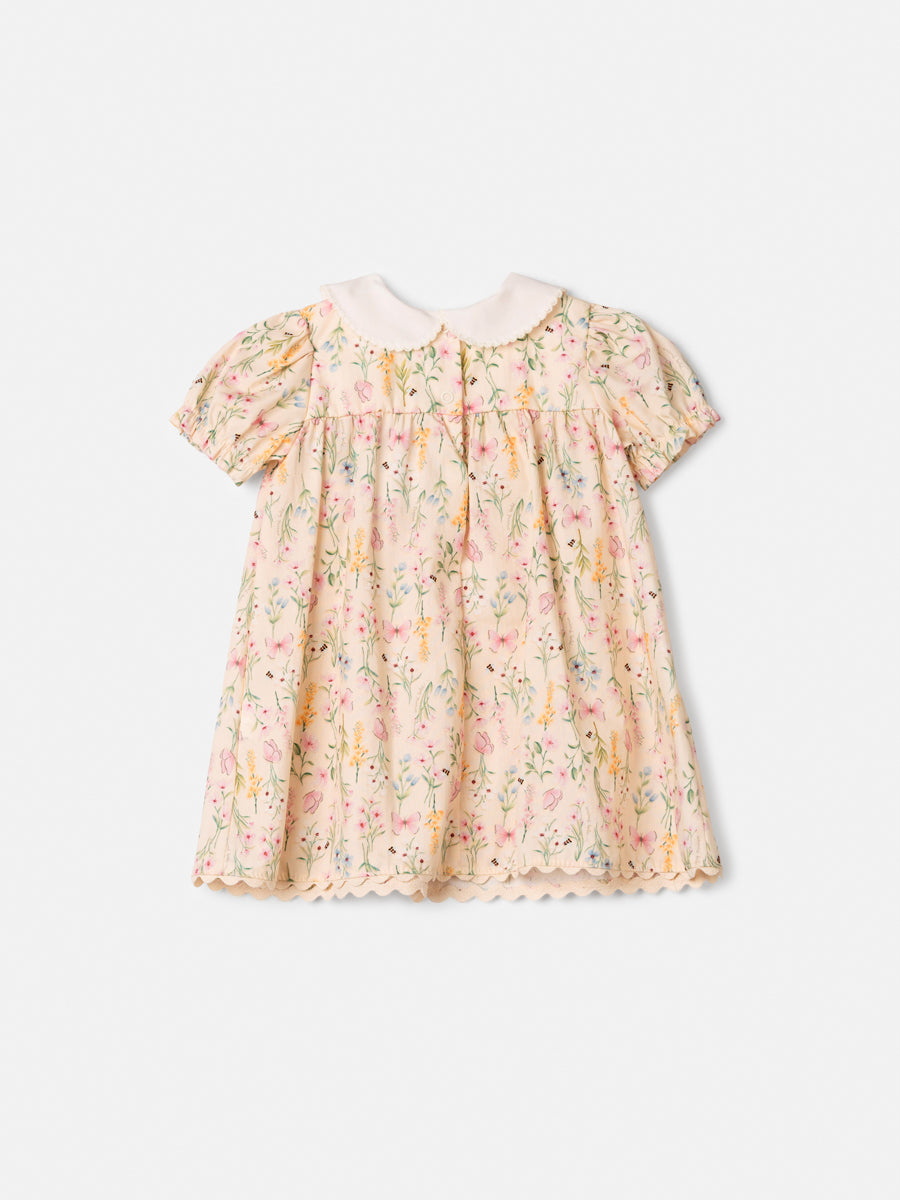 Vestido Floral com Golinha Bordada Anime