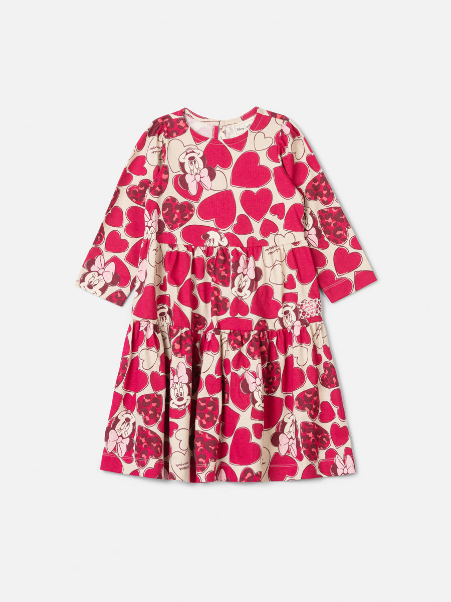 Vestido Manga Longa Rotativo Minnie Hearts Animê