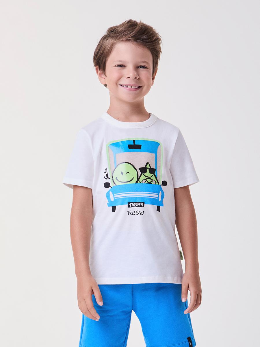 Conjunto T-Shirt e Bermuda Azul Smile Bimbi