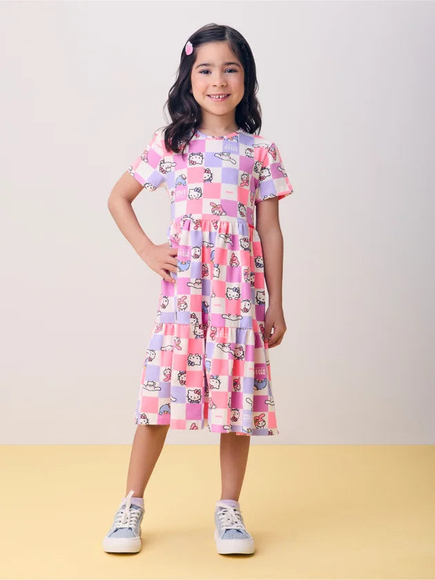 Vestido Quadriculado da Hello Kitty e Amigos Momi