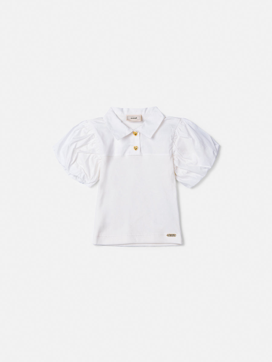 Blusa Mangas Bufantes e Gola Anime