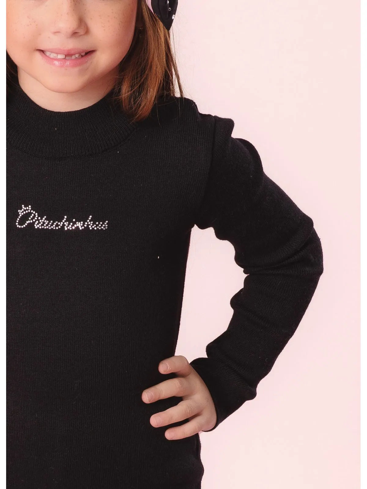 Blusa Básica Tricot Pituchinhus Preto - BambolePetit