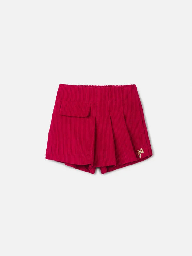 Short Saia de Veludo Cotelê
