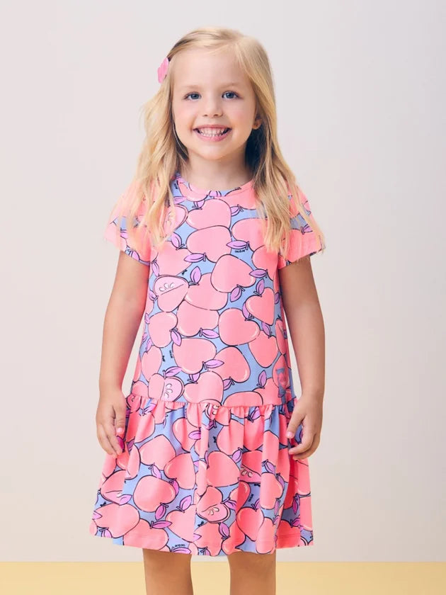 Vestido Rotativo Maças Neon Momi