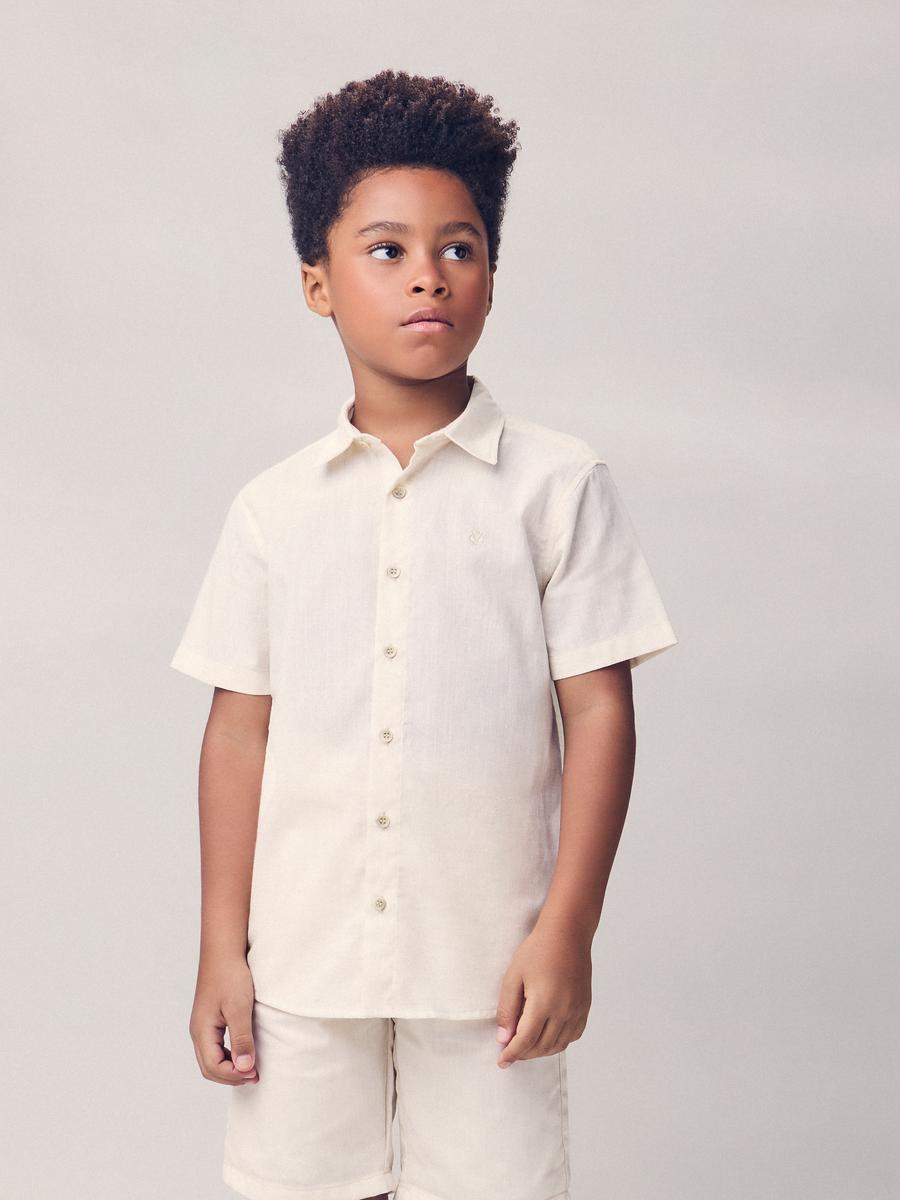 Camisa Casual Amarela Bordada Youccie