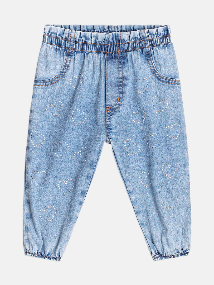 Calca Jeans Com Strass Jeans Momi