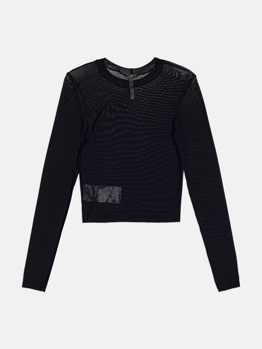 Blusa Manga Longa Tule Preto I Am