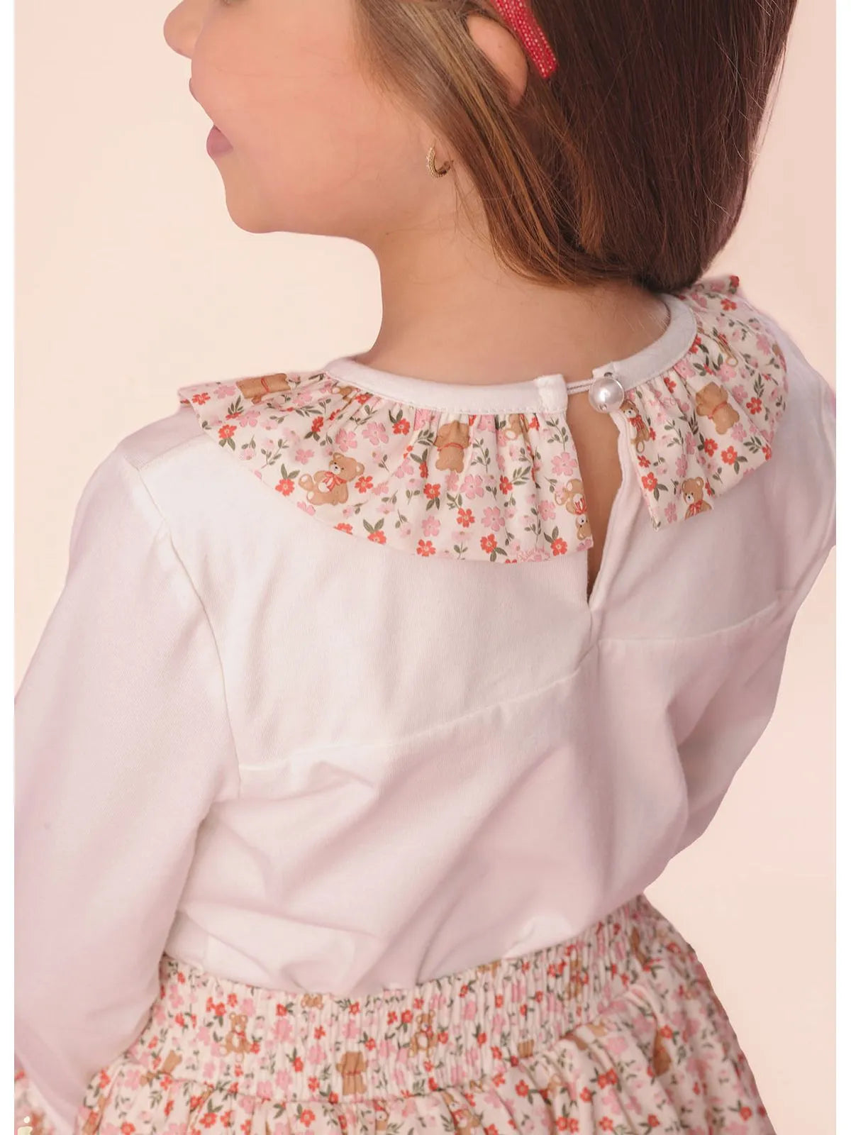 Blusa Cotton Estampa Liberty Pituchinhus Off White - BambolePetit