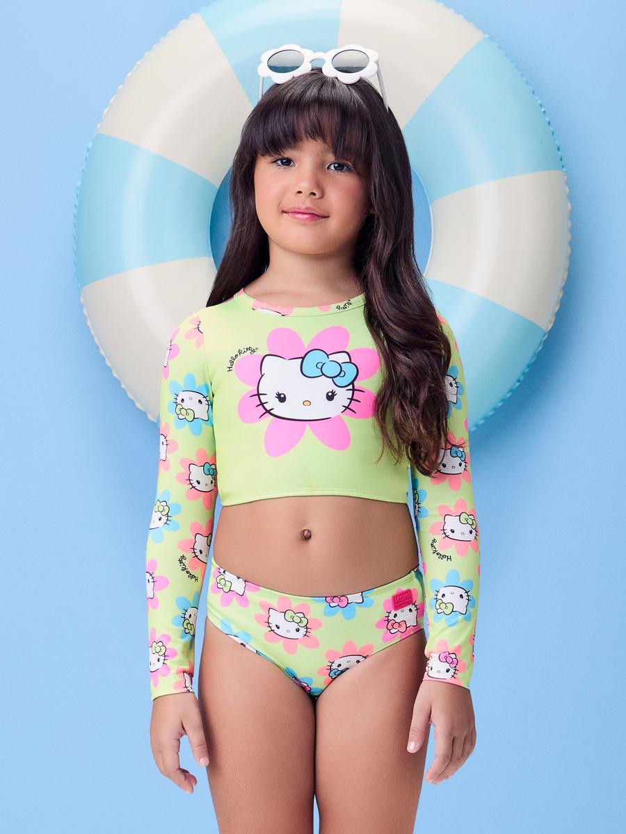 Biquíni Manga Longa Neon da Hello Kitty Momi