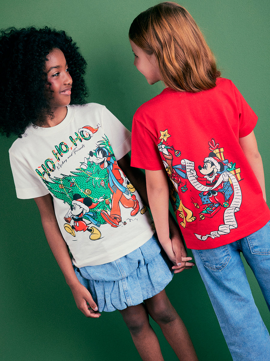 T-Shirt Mickey e Amigos Natal Anime