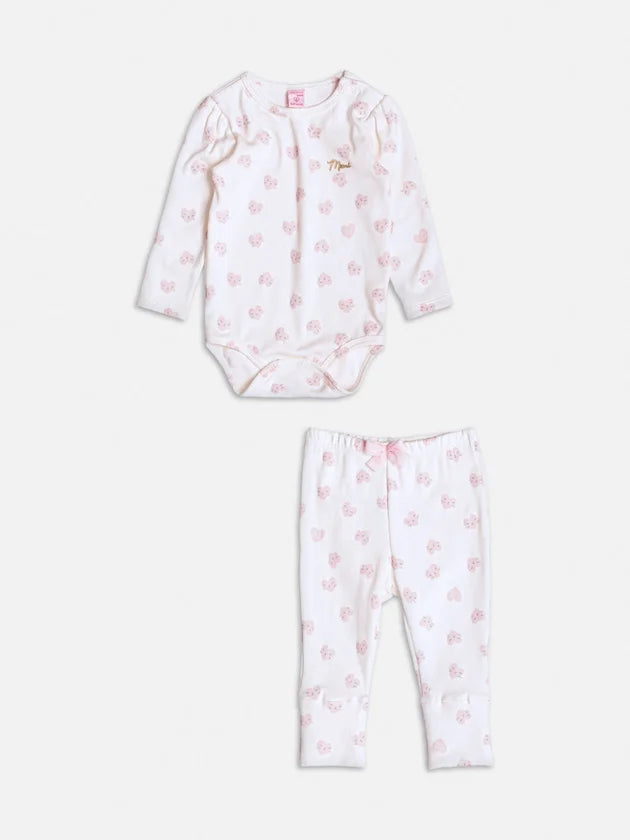 Conjunto Off White de Corações Momi
