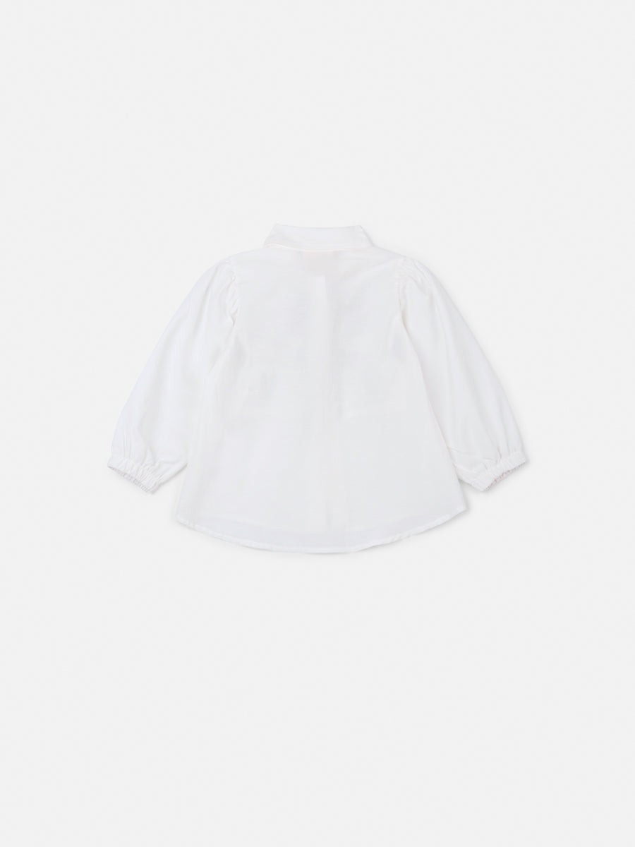 Camisa Tricoline Mickey Minnie Off White - BambolePetit