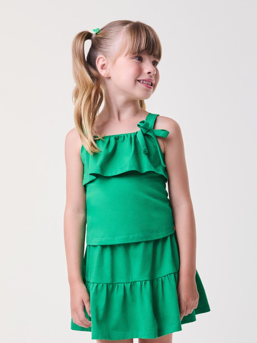 Conjunto Blusa e Saia Laço Verde Bimbi
