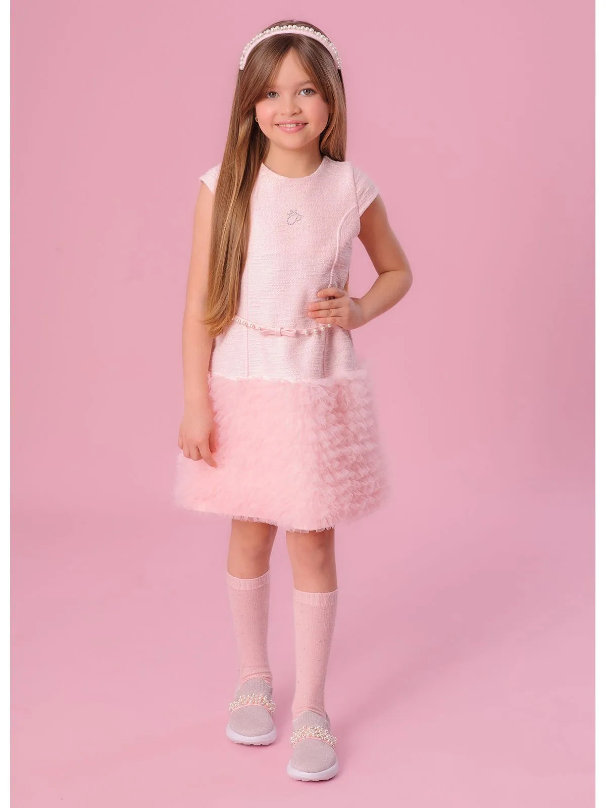 Meia Tricot Cristais Sugar Rose Pituchinhus