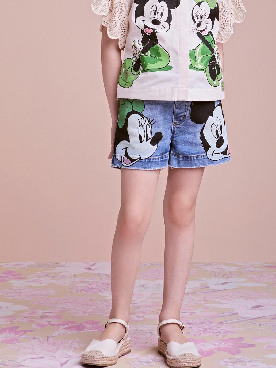 Short Jeans do Mickey e Minnie Mouse Anime