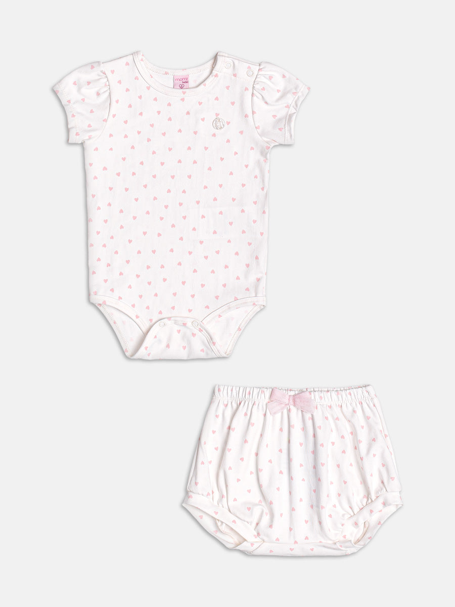 Conjunto Body e Shorts Coraçõeszinhos Momi